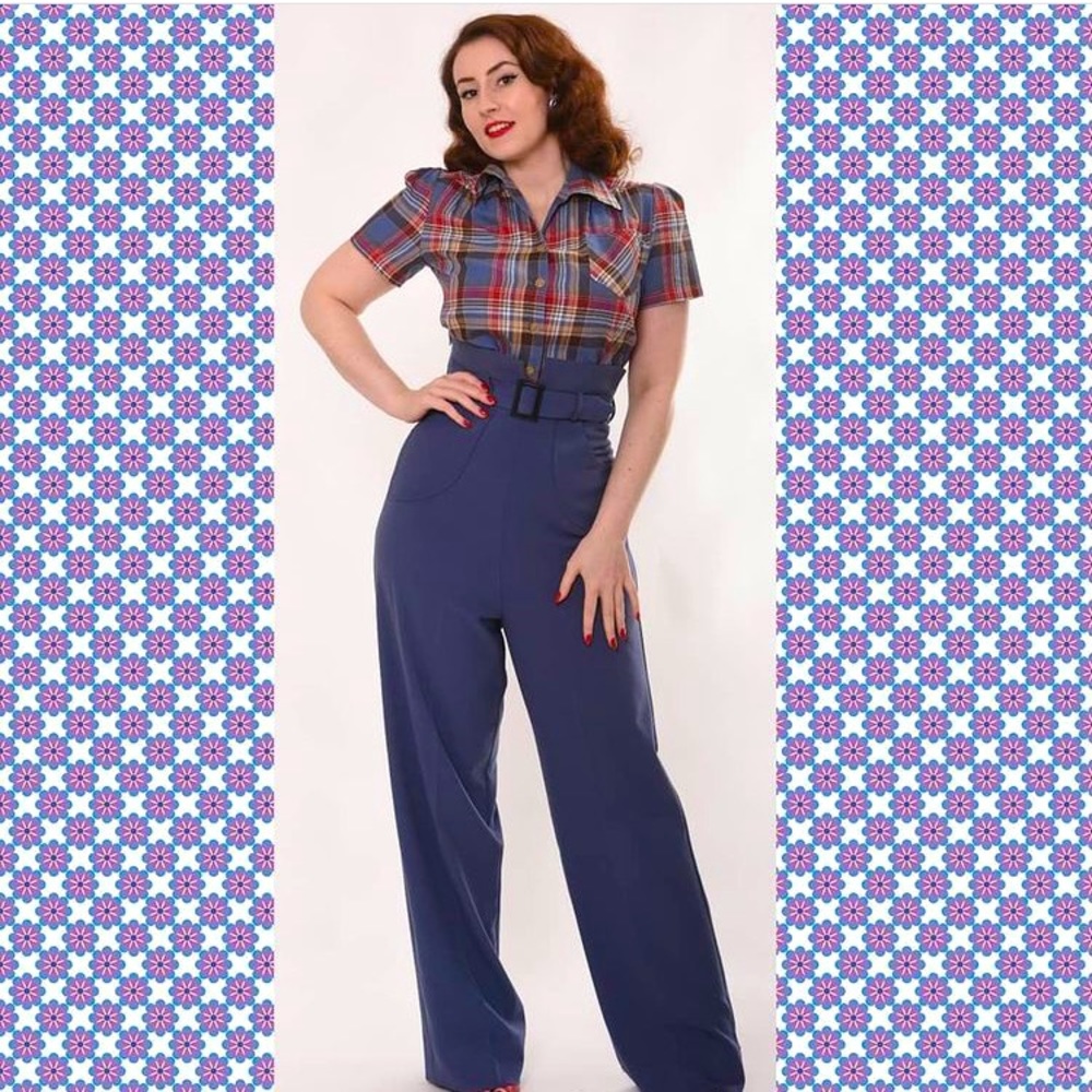 Freddie’s of Pinewood Airforce Blue 1940s Slacks